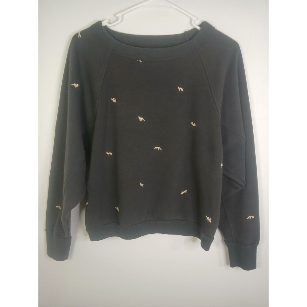 Universal Thread Women’s Small Navy Blue Pullover Sweatshirt Embroidered Fox GUC